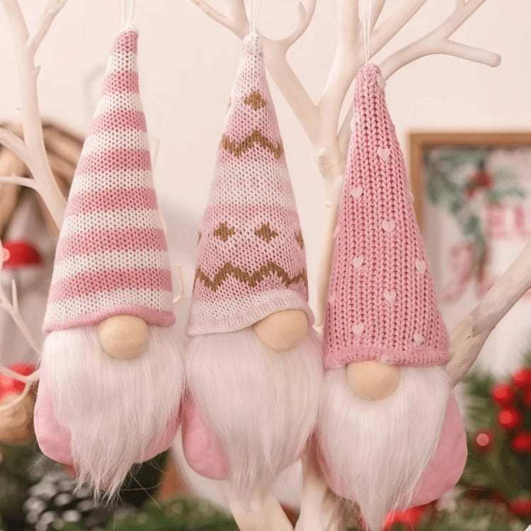 Christmas Hanging Gnome Decorations – Set of 3