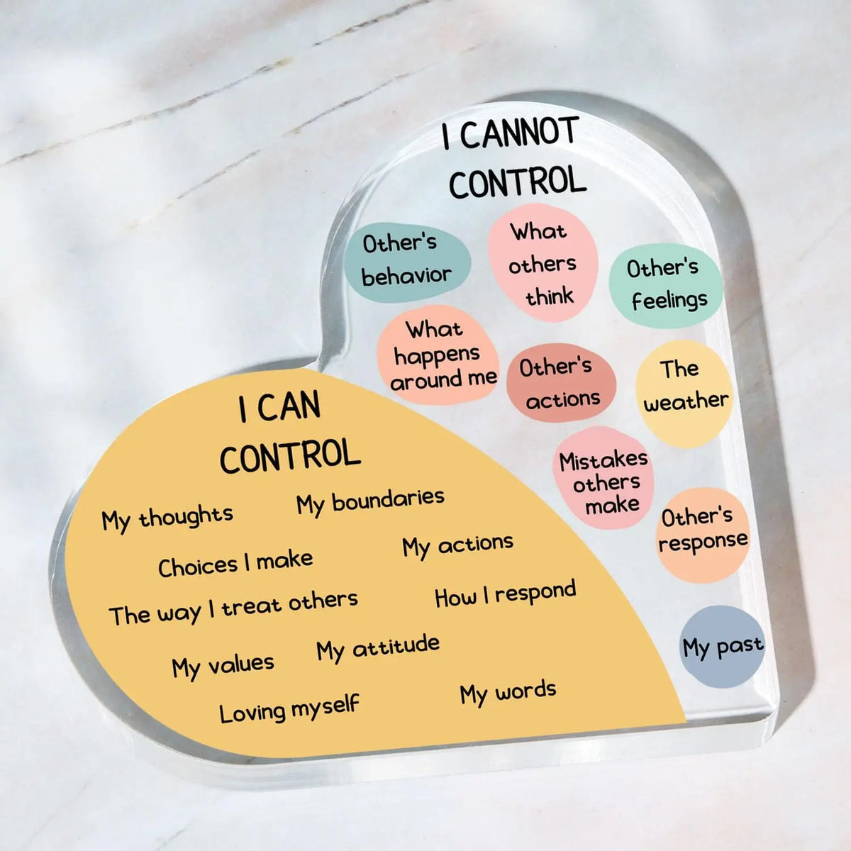 What I Can Control Heart-Shaped Desk Plaque