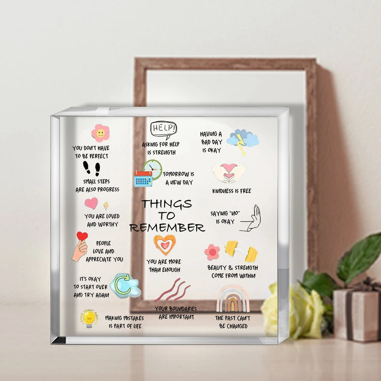 Things to Remember Decorative Desk Plaque