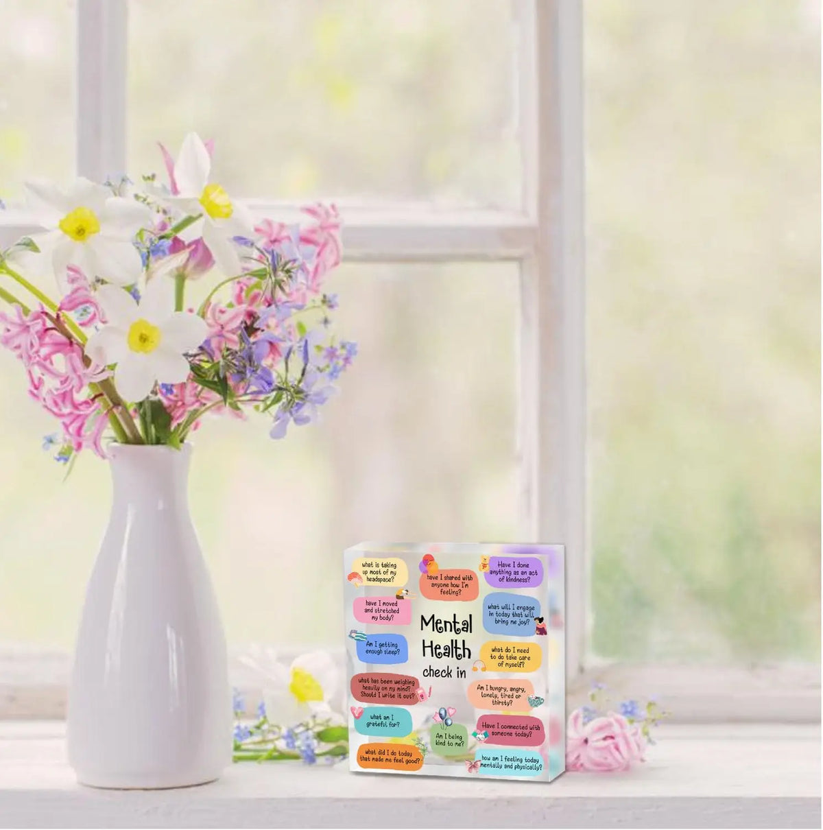 Mental Health Check-In Decorative Desk Plaque