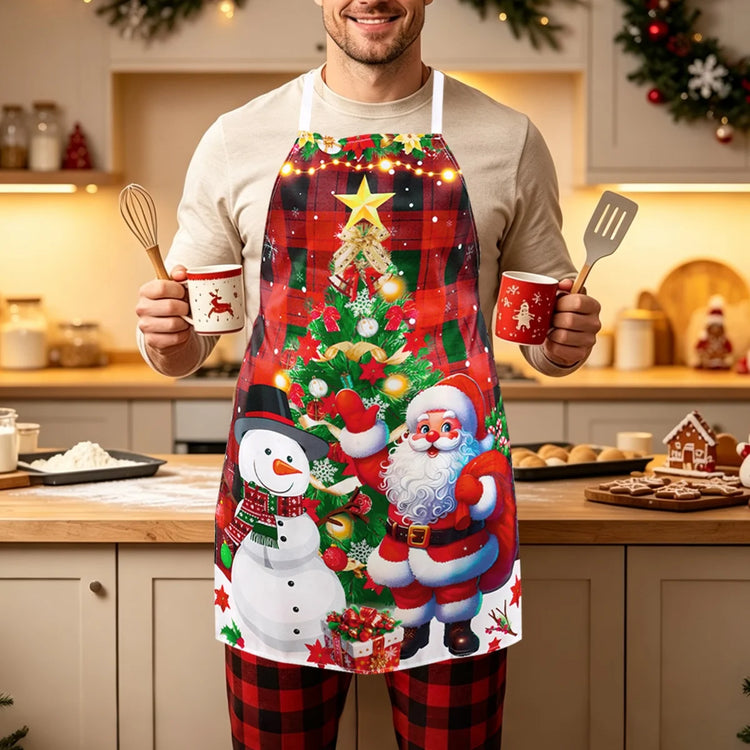 Christmas Santa & Snowman Apron
