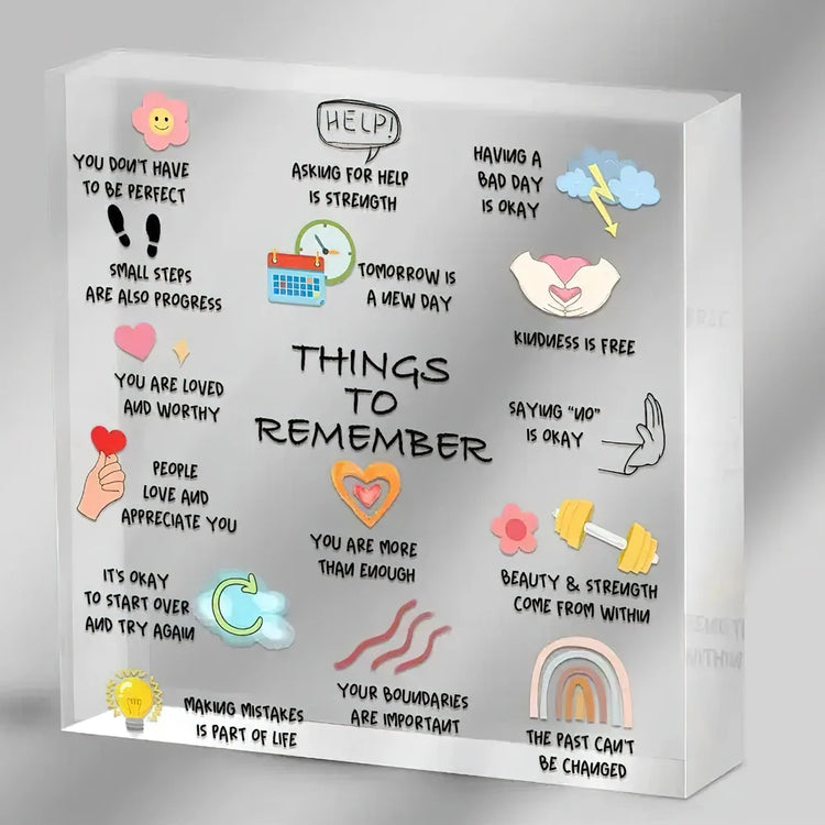 Things to Remember Decorative Desk Plaque