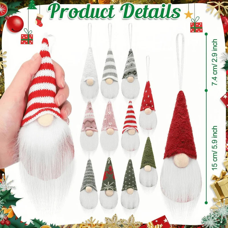 Christmas Hanging Gnome Decorations – Set of 3