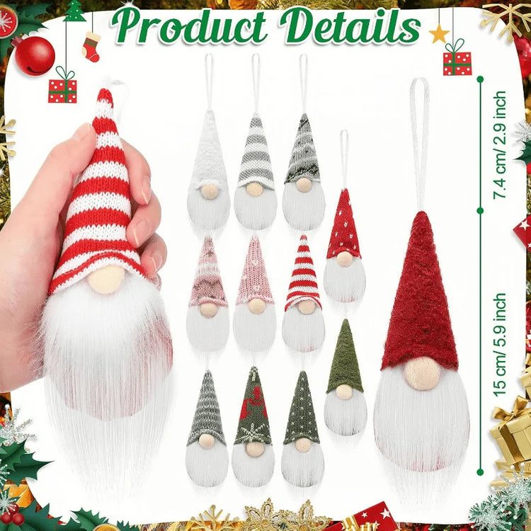 Christmas Hanging Gnome Decorations – Set of 3