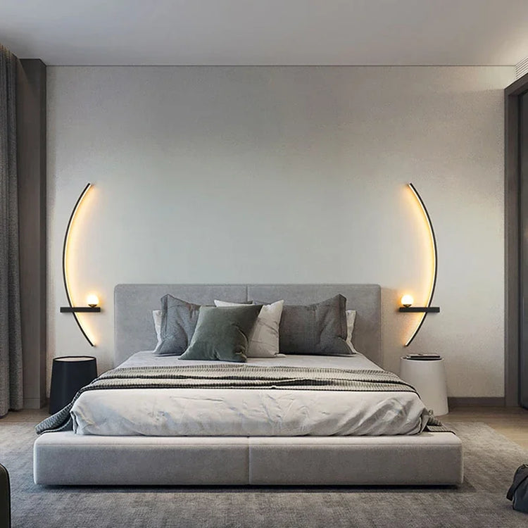 Black LED Strip Wall Light, 55cm or 105cm