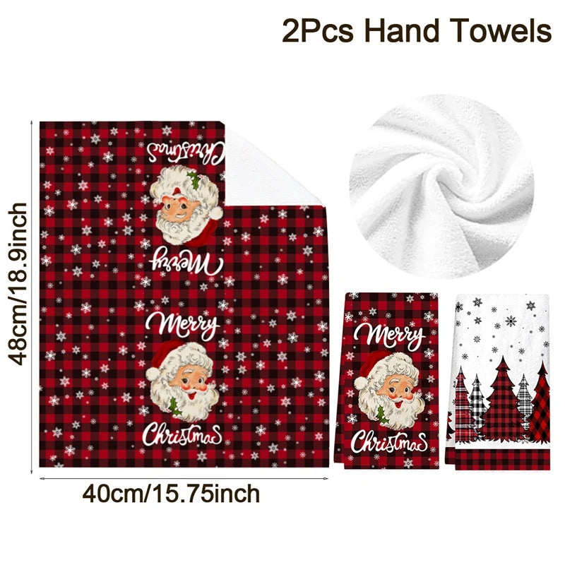 Christmas Santa & Tree Hand Towels – Set of 2