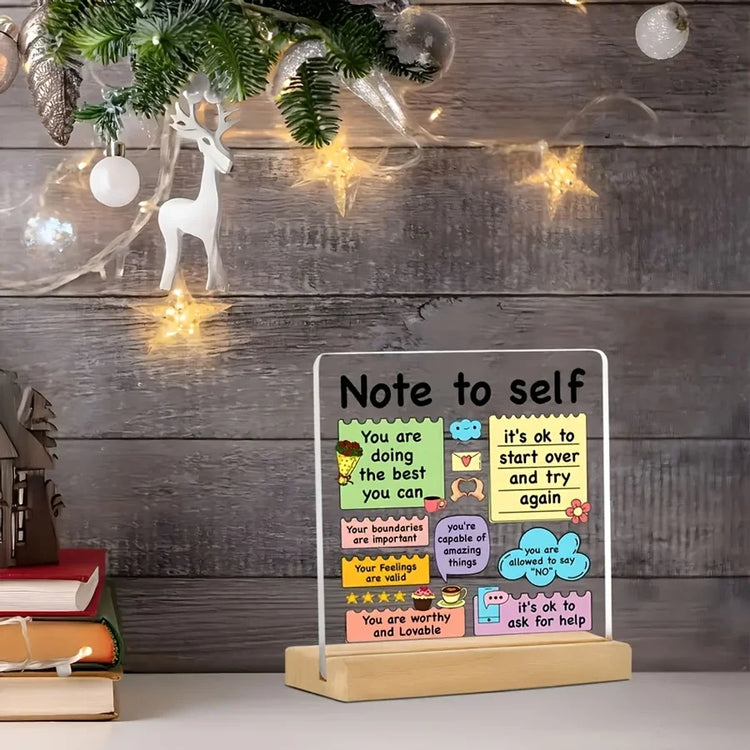 Note to Self Desk Plaque with Stand
