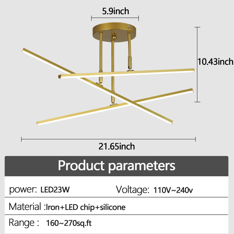 Nordic Gold LED Ceiling Chandelier