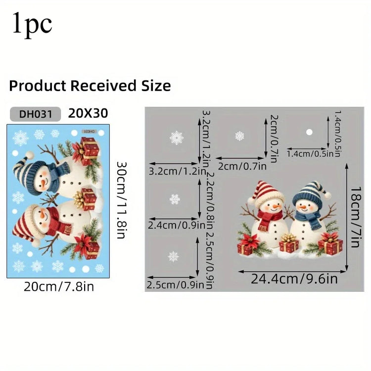 Christmas Snowman Static-Cling Window Decorations
