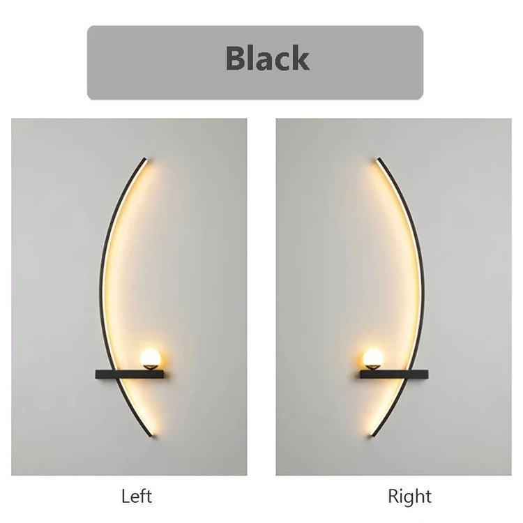 Black LED Strip Wall Light, 55cm or 105cm