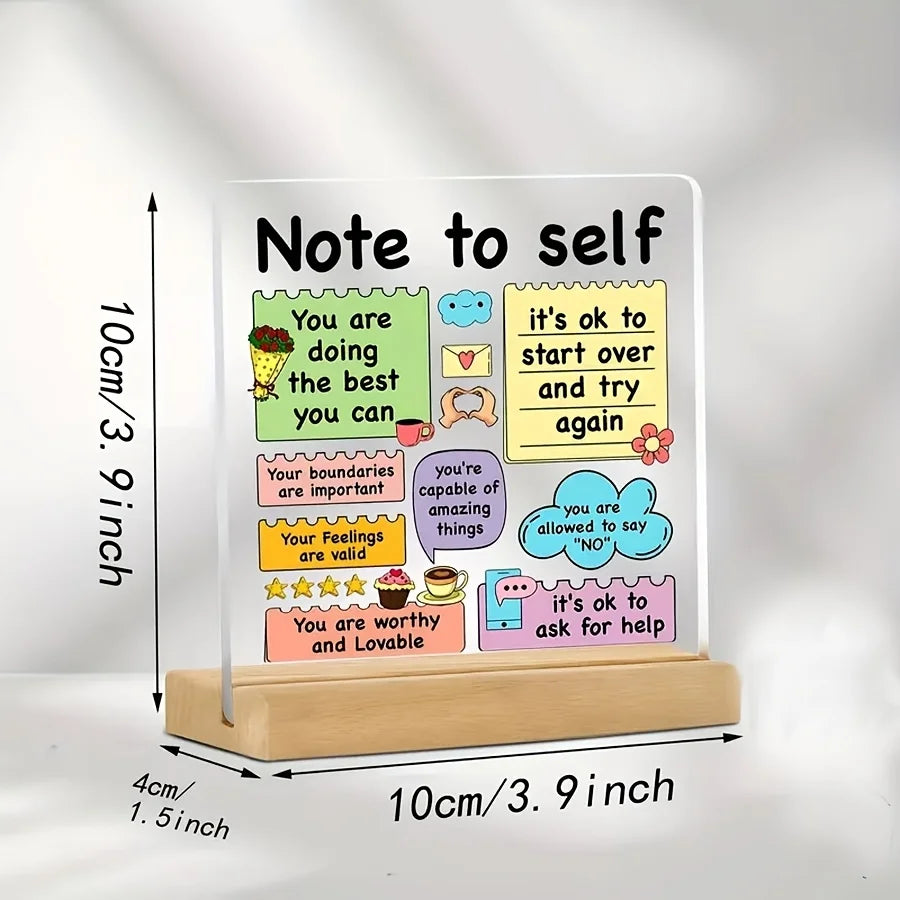Note to Self Desk Plaque with Stand