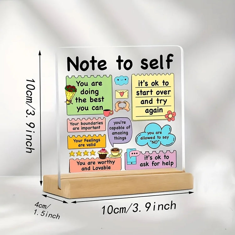 Note to Self Desk Plaque with Stand