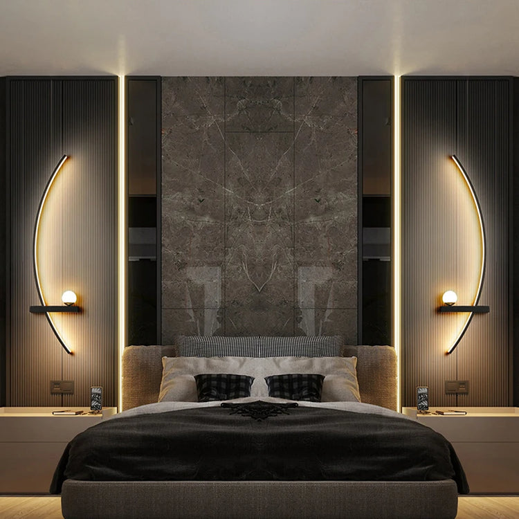 Black LED Strip Wall Light, 55cm or 105cm