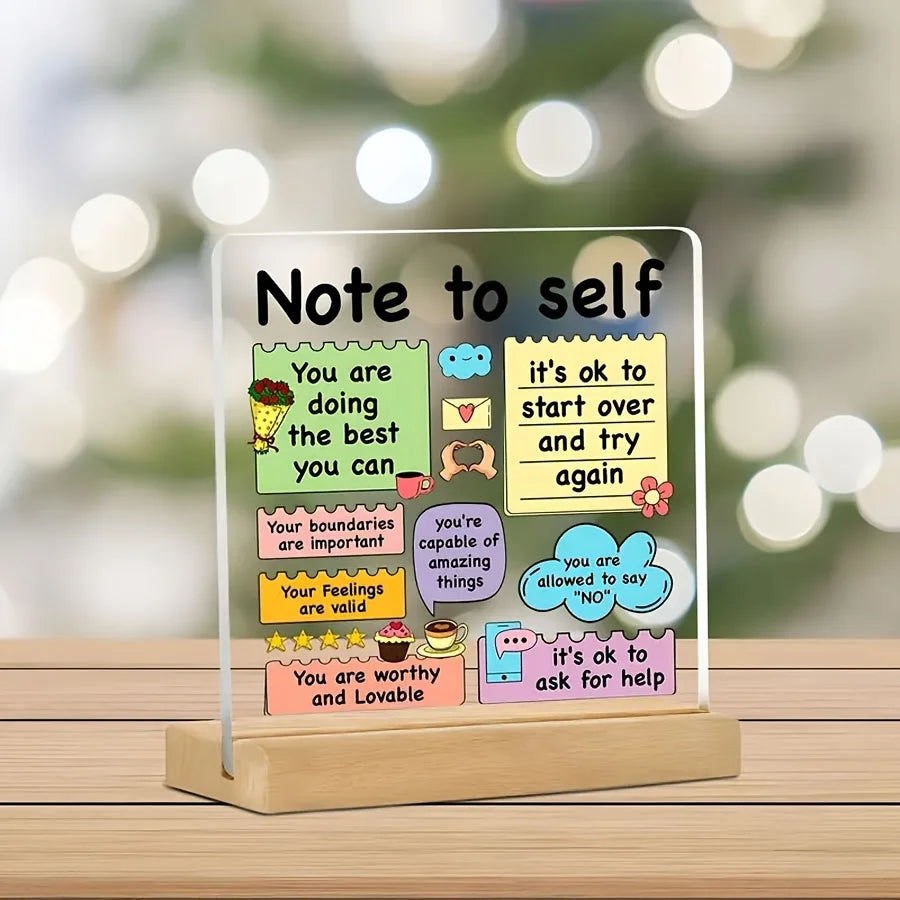 Note to Self Desk Plaque with Stand
