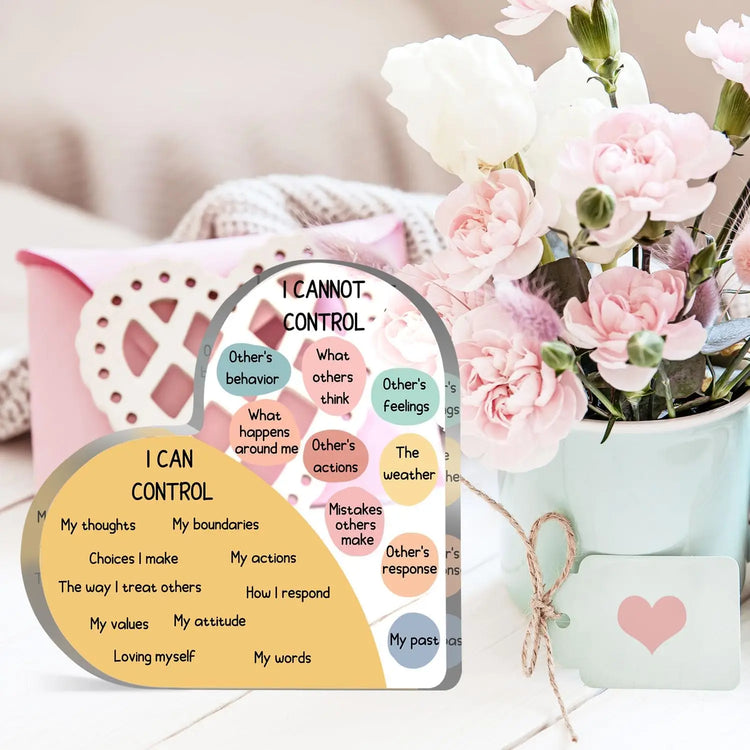 What I Can Control Heart-Shaped Desk Plaque