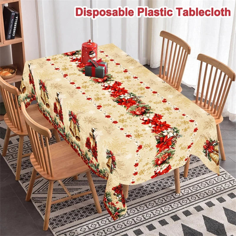 Cream Vintage-Style Christmas Tablecloth
