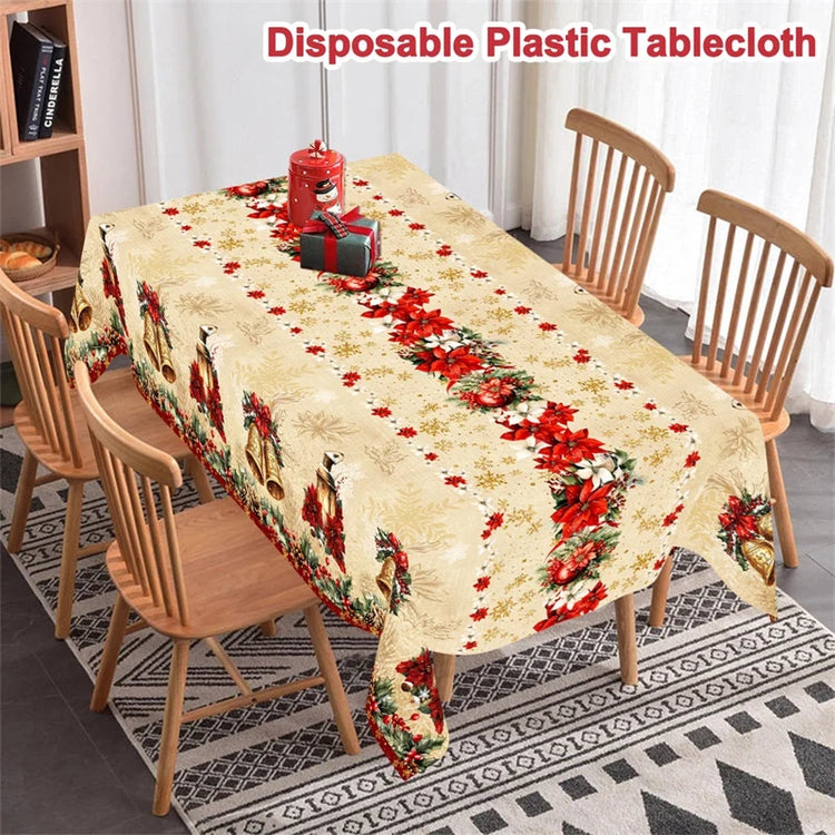 Cream Vintage-Style Christmas Tablecloth