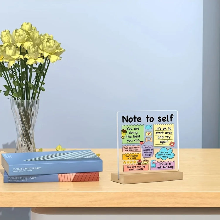 Note to Self Desk Plaque with Stand