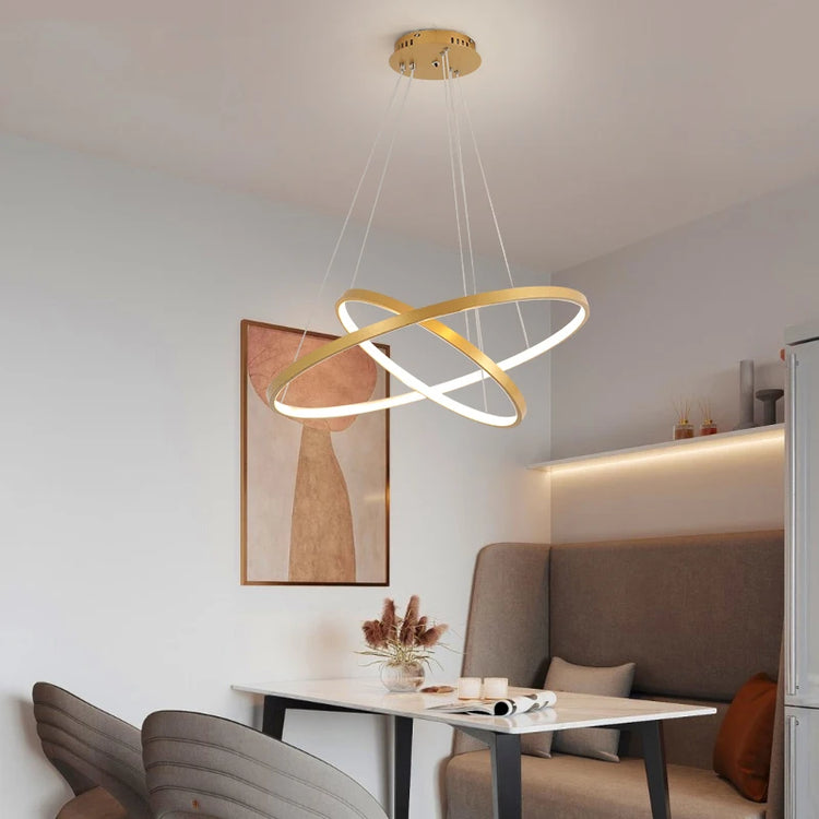 Modern LED Ring Chandelier, 1 to 4 Rings