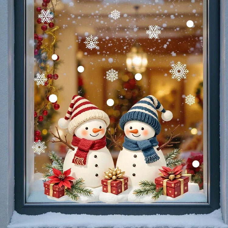 Christmas Snowman Static-Cling Window Decorations