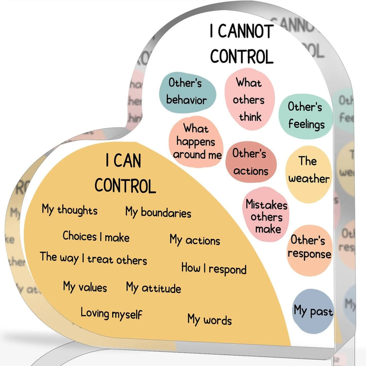 What I Can Control Heart-Shaped Desk Plaque