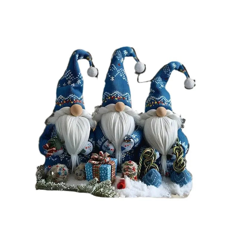Christmas Blue Gnome Acrylic Table Decoration