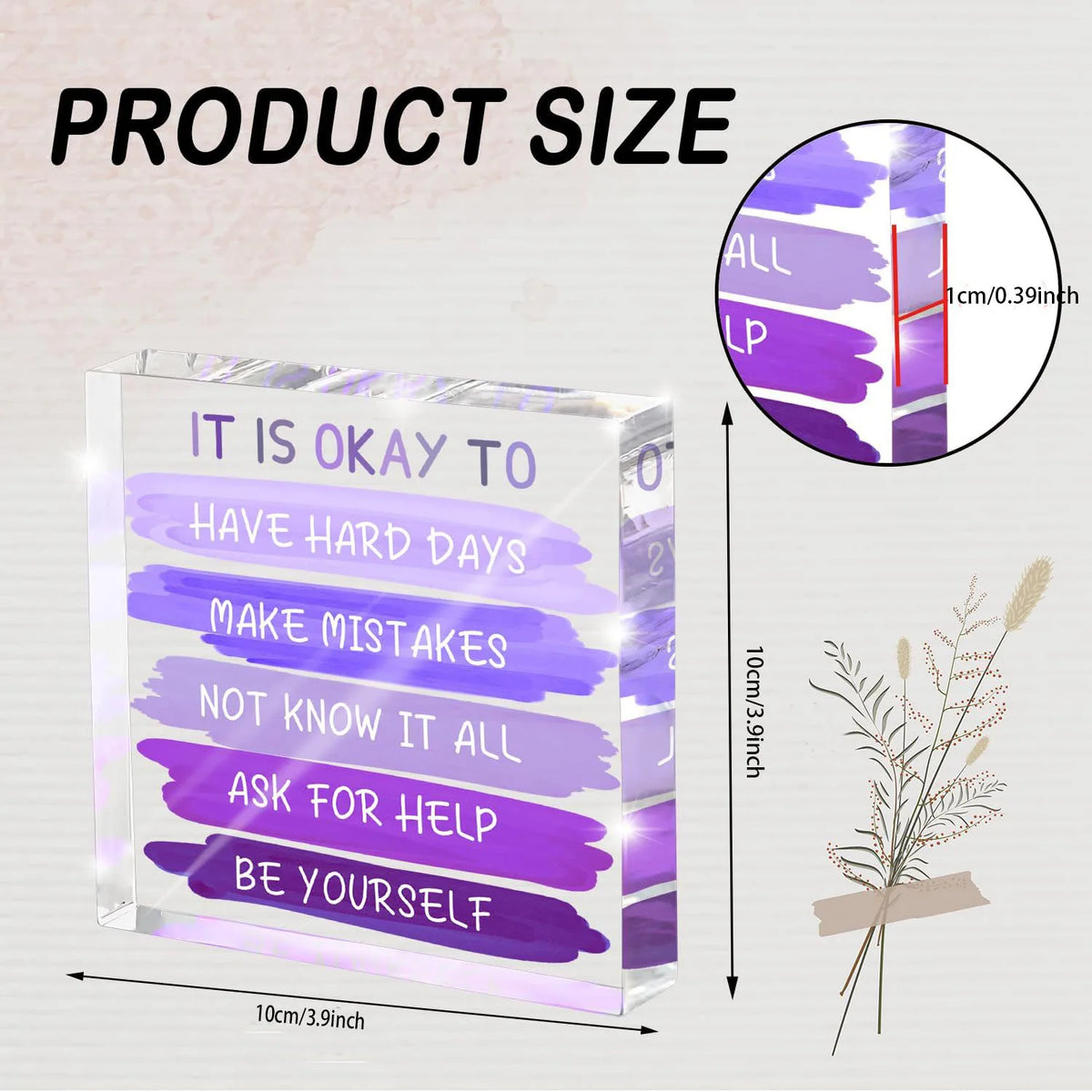 It Is Okay To Purple Desk Plaque