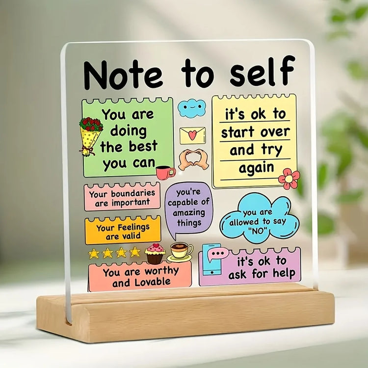Note to Self Desk Plaque with Stand