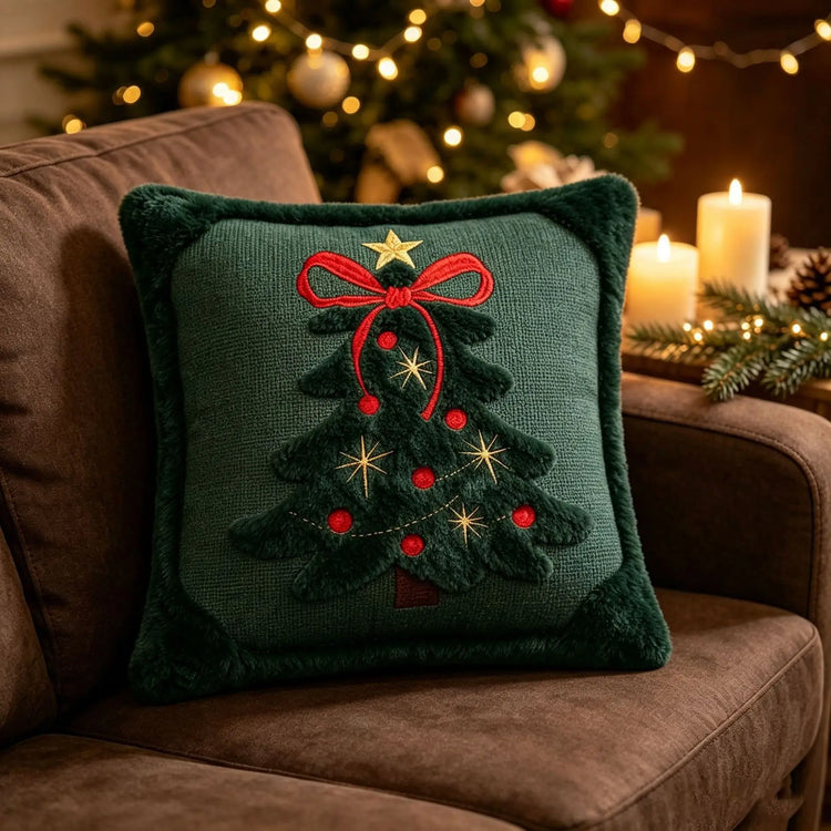 Christmas Tree Cushion Covers – Green, Set of 2