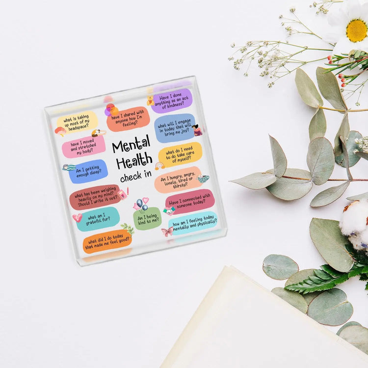 Mental Health Check-In Decorative Desk Plaque