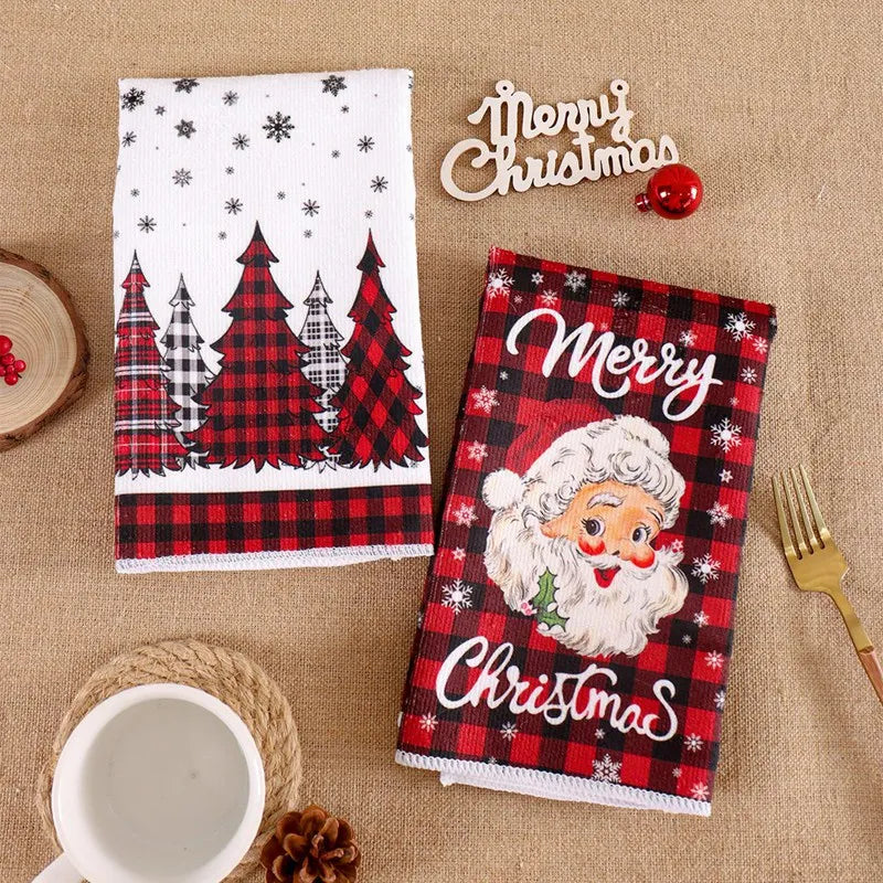 Christmas Santa & Tree Hand Towels – Set of 2