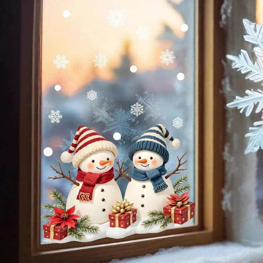 Christmas Snowman Static-Cling Window Decorations