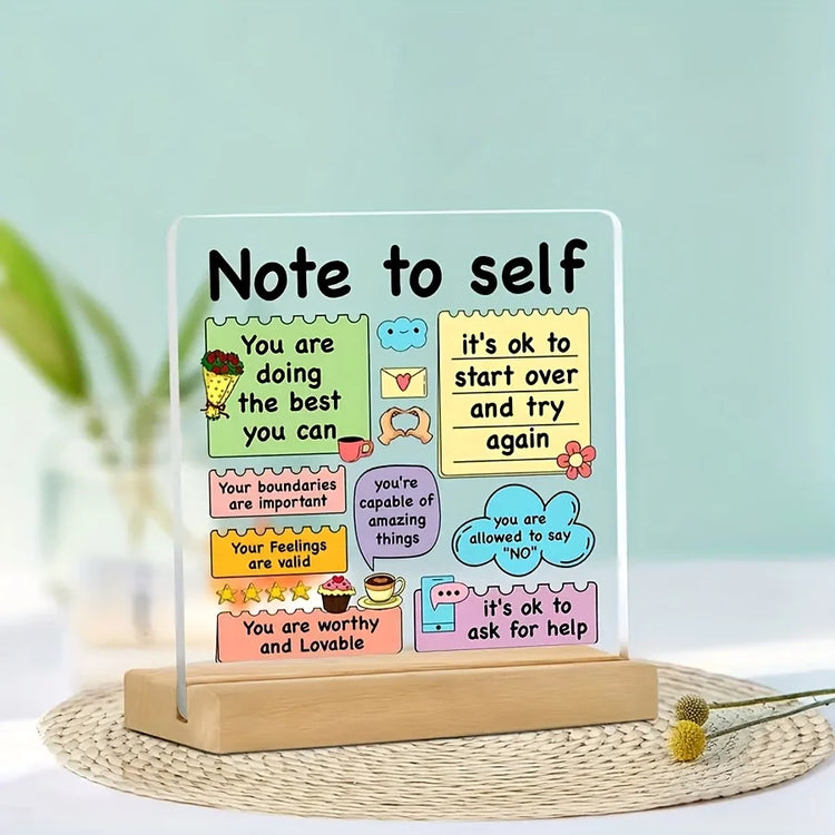 Note to Self Desk Plaque with Stand