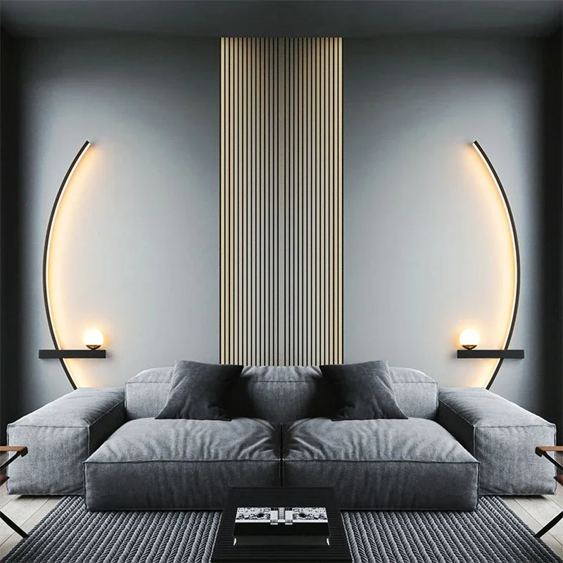 Black LED Strip Wall Light, 55cm or 105cm