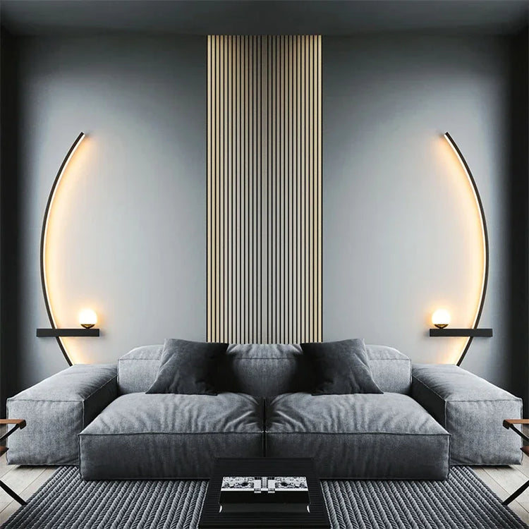 Black LED Strip Wall Light, 55cm or 105cm